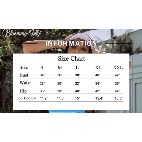 Blooming Jelly Women's High Waist Bikini Sets Sporty Color Block Two Piece Set M - Picture 9 of 9